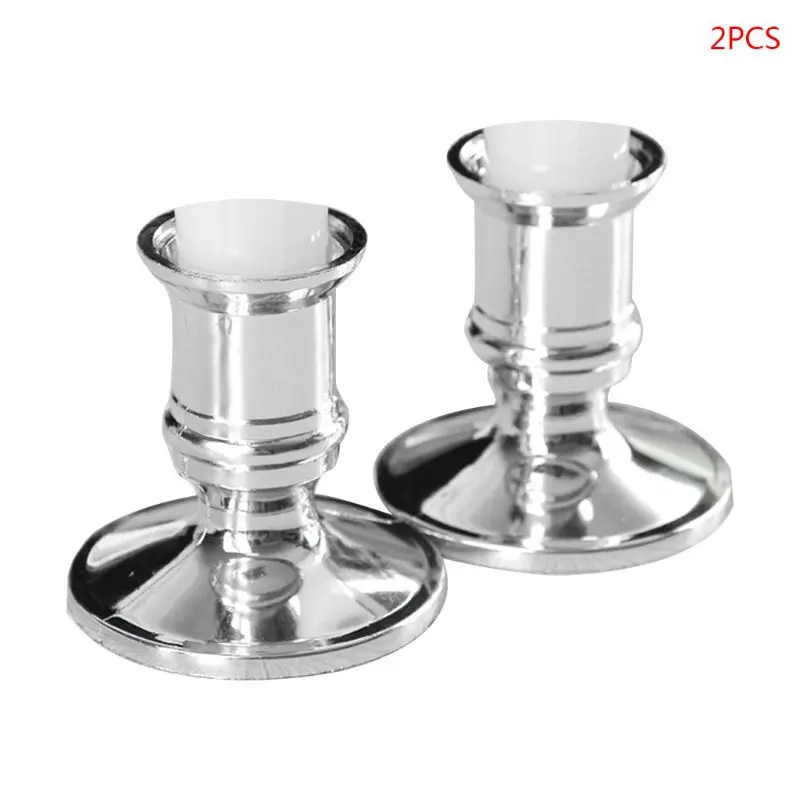 2pcs Plastic Base Holder Pillar Candlestick Stand For Electronic Candles