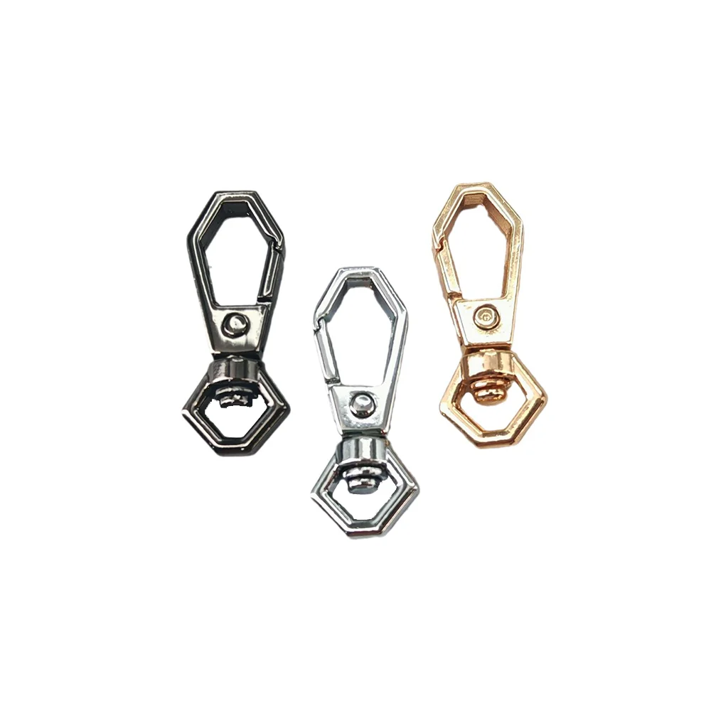 

Metal Hexagonal Snap Hook Trigger Clasps Clips Spring Gate For Leather Craft Pet Leash Bag Strap Webbing Keychain Hook