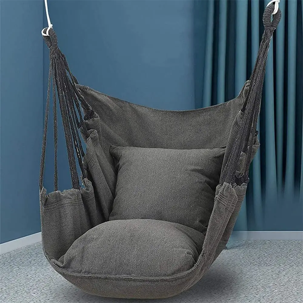 Portable Outdoor Camping Hammock Chair Canvas Swing Hanging Chair Leisure Lazy Rocking Chairs For Patio Garden Balcony Bedroom