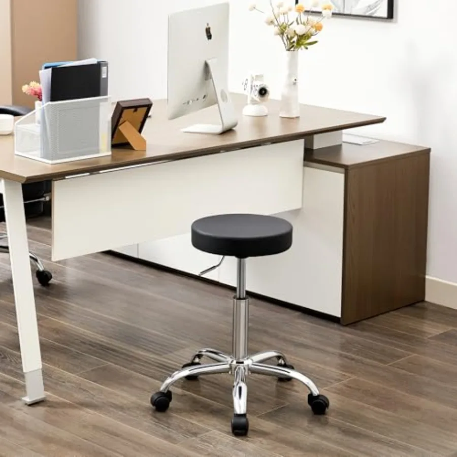 

Rolling Office Stools, Adjustable Drafting Stool on Wheels 19.5"-26.6", Ergonomic Office Chair