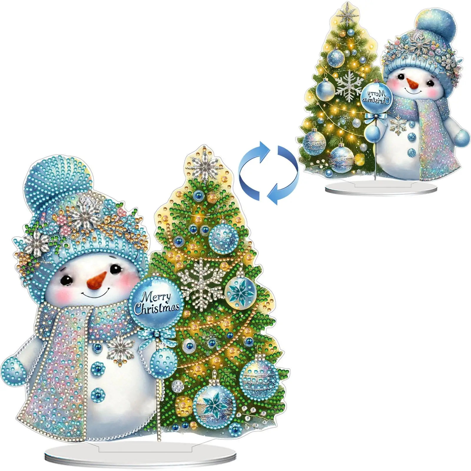 

2D Flat Snowman Print DIY Desktop Diamond Art Kits for Home Office Desktop Decor