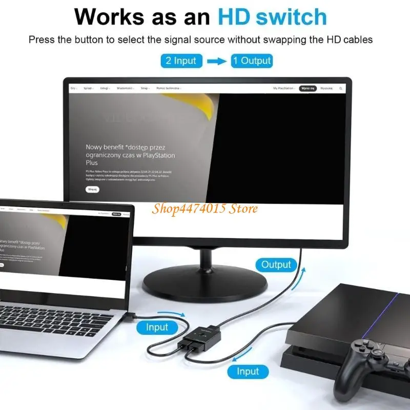 K1AA 1 Вход 2 Выходные разветвитель 4K Видео -сплиттер экстрактор 1 в 2 выхода дистрибьютора