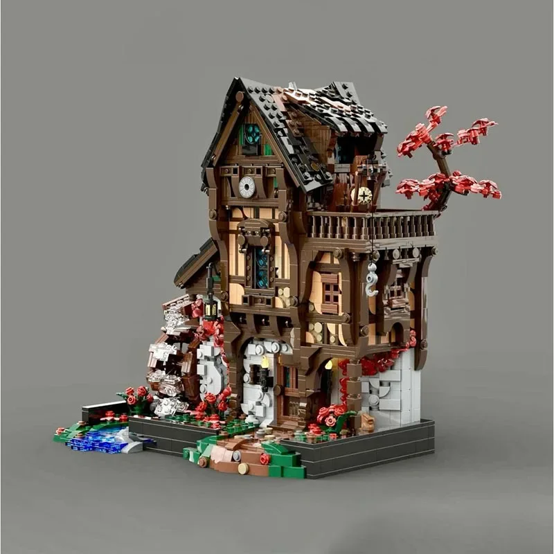 Moc 빌딩 블록 레트로 중세 건축 모델 Waterhouse 기술 모듈 빌딩 블록 장난감 DIY 세트 조립