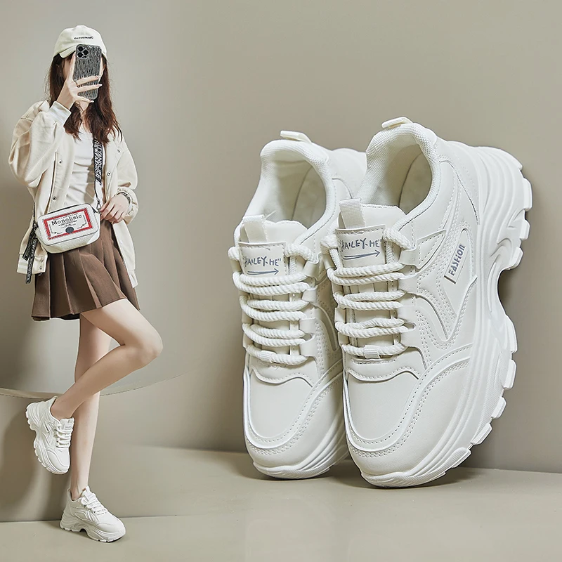 

Women Shoes 2025 New Autumn Trendy Brand Torre Female Thick Sole Increased Casual Flow Reflective Sports Running Trendy Shoes