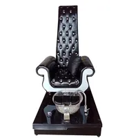 Fiberglass Salon Sink and Washbasin Pure Black High-back Pedicure Chair with Complete Massage Water System