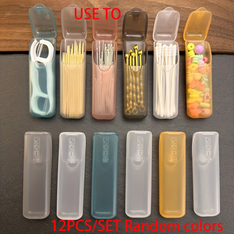 6-Piece Mini Portable Storage Box (Random Colors) Small Parts Organizer Box, Travel Storage Compartment for Toothpicks, Dental Floss, and Jewelry, Durable and Multi-Functional, Suitable for Storing Small Items at Home, Travel Storage Set