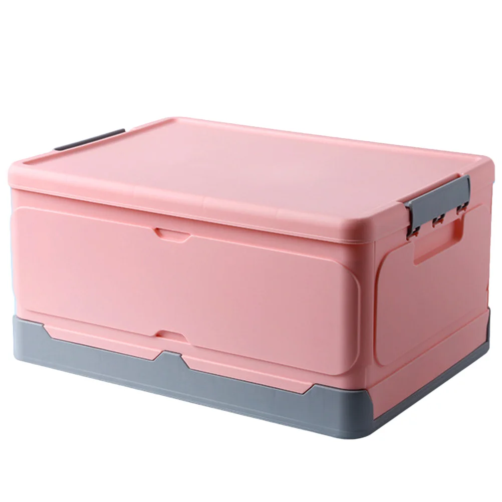1Pcs Foldable Storage Box Pink Size L Convenient Portable Storage Case Buckle Design Organizer for Home Dorm Room Office