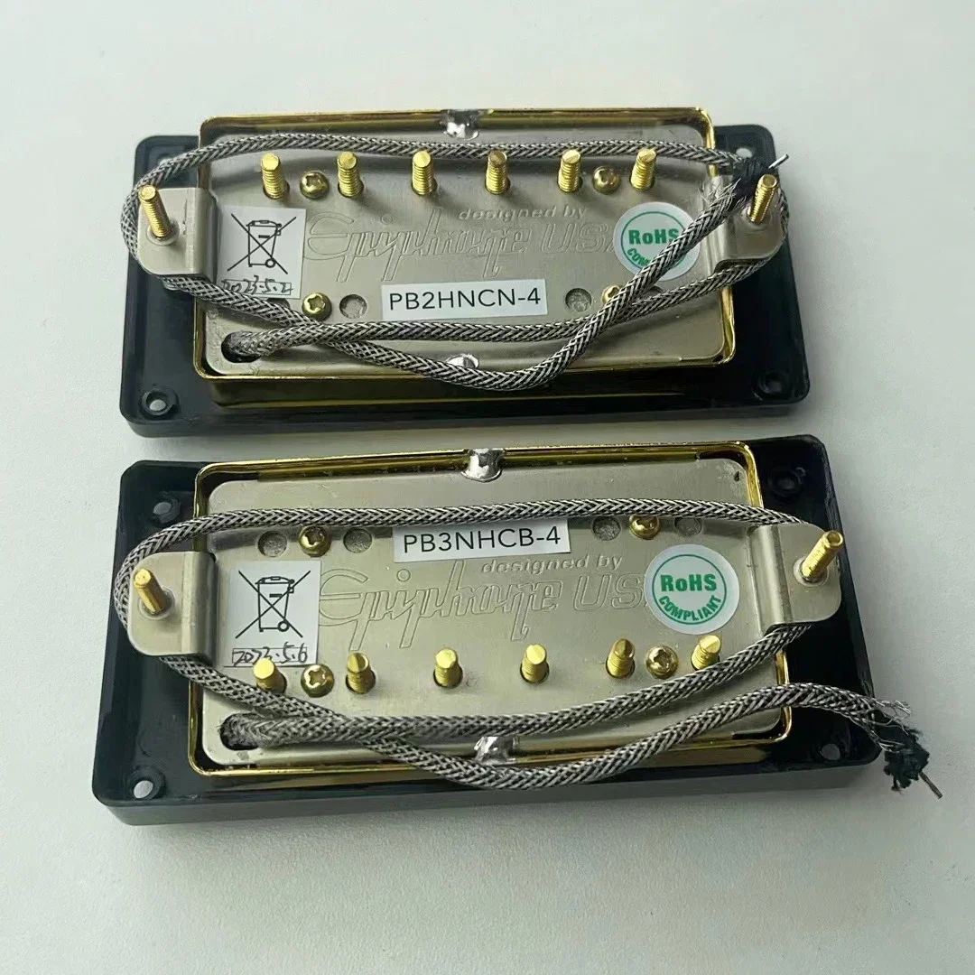 

1 Set of Original Genuine Epi Standard PRO Alnico5 Double Coil Electric Guitar Pickups 1C Gold Wire B＋B