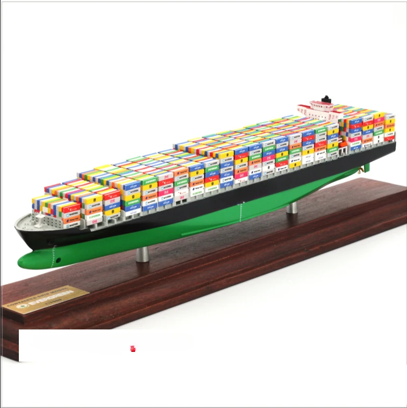 

Customized 35cm Shipping Container Ship Model Black Single Tower Color Container Ship Model Supports LOGO Customization