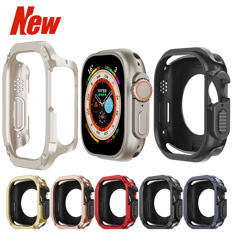 2-in-1-Hülle für Apple Watch Serie 11/10/9/8/7/SE/6/5/4 Ultra 46 42 45 40 44 49 mm TPU+ PC, stoßfester Schutzstoßstange für iwatch