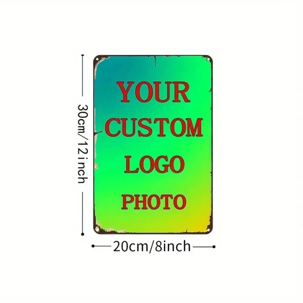 CIFbuy 1pc 8×12Inch Classic Vintage Personalized Metal Plaque Customizable Custom Text Photo Waterproof Wall Decor Gift