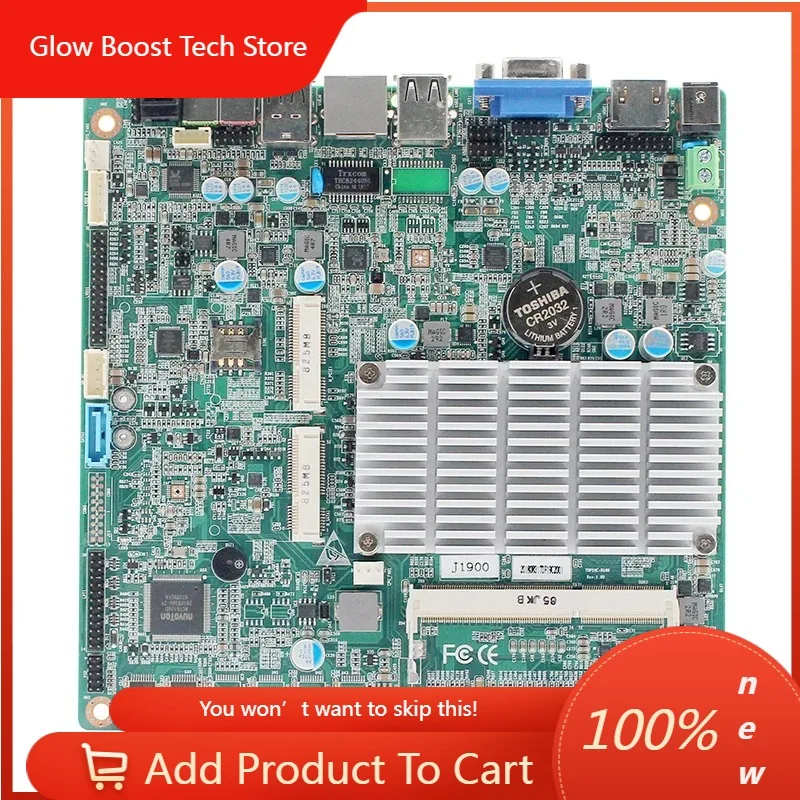 Placa Mãe NYMini Itx com Processador CPU J1900, Display LVDS/EDP, RAM DDR3, LAN, USB, Slot MSATA SSD MPCIE