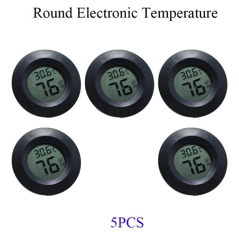 

2/5Pcs Round Electronic Thermometer Hygrometer Indoor Digital LCD Hygrometer Temperature Humidity Meter Household Merchandises