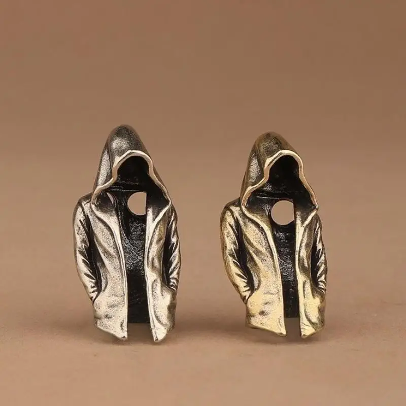 Retro Alloy Hooded Figure Paracord Bead Solid Durable For DIY Bracelet Keychain Jewelry Making