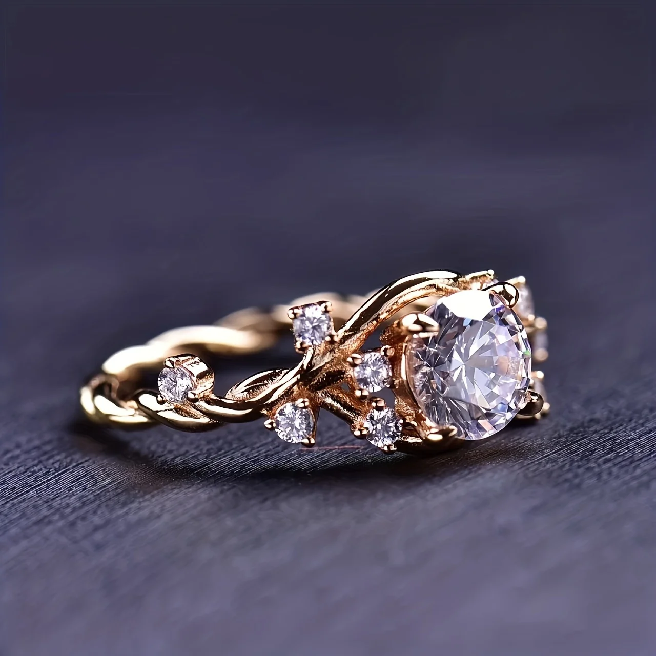 

AMGROCK 925 Sterling Silver Ring 1 Carat Round Moissanite Ring Braided Wreath Valentine's Day Elegant and Beautiful Jewelry Gift