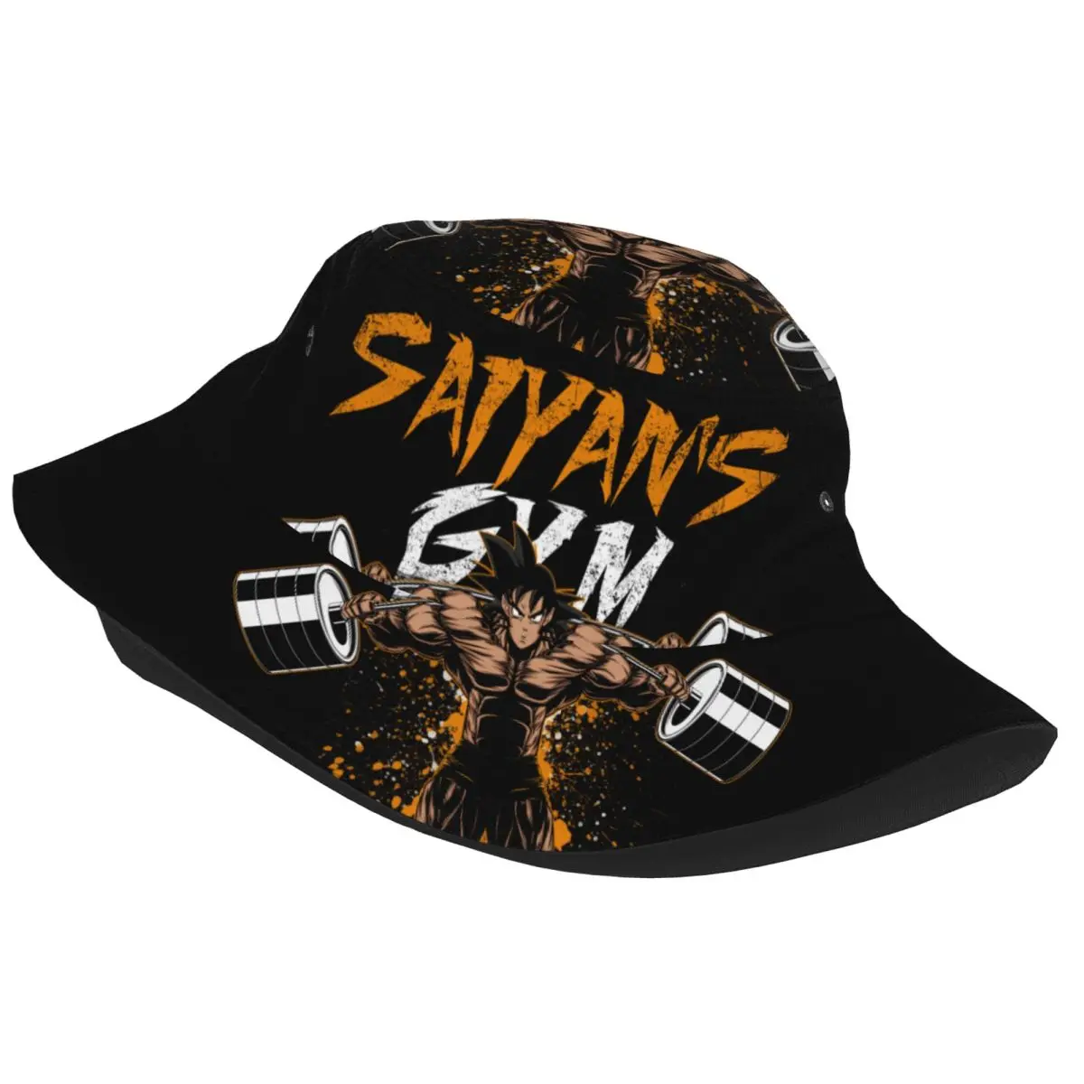 GYM Super Saiyan Goku Bucket Hat Outdoor Dragon Ball Fishing Fisherman Hats Summer Beach Vacation Getaway Headwear Boonie Hat