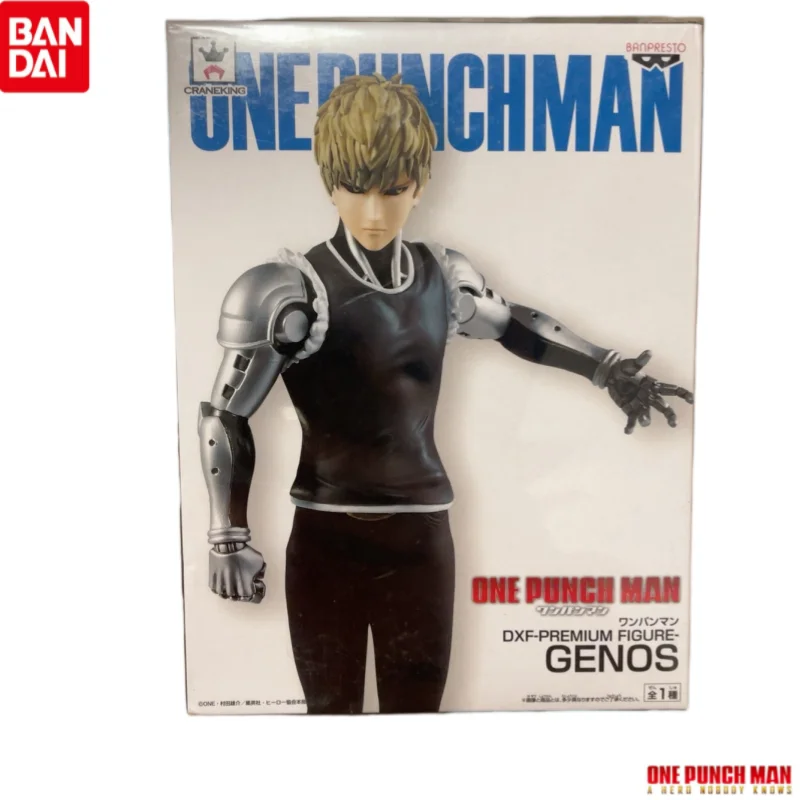 Em Estoque Original Bandai Banpresto One Punch Man Genos Anime Merchandise Action Figure Presentes de Férias Figurine Modelo Ornamentos