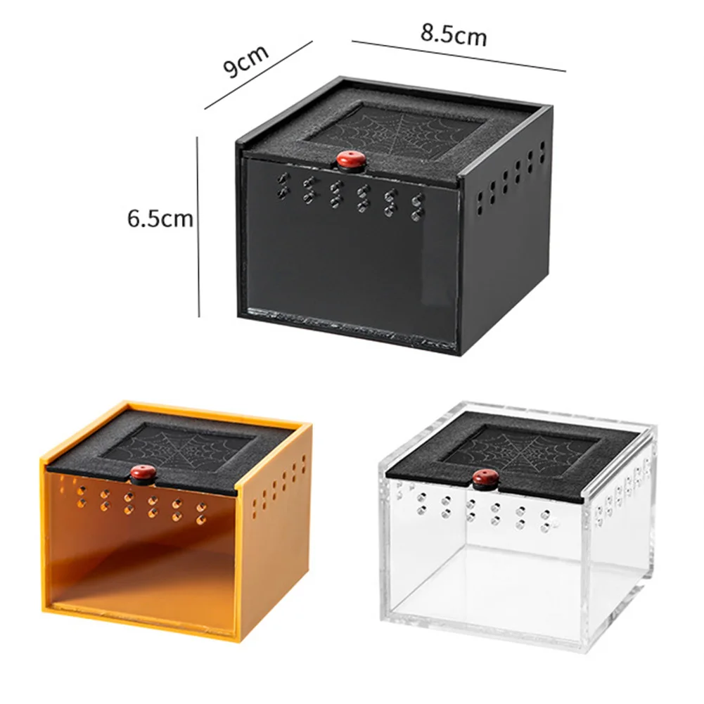 Small Reptile Breeding Box Hatching Container With Lid Insect Terrariums Rearing Tank Acrylic Feed Box For Lizards Insect Scorpi