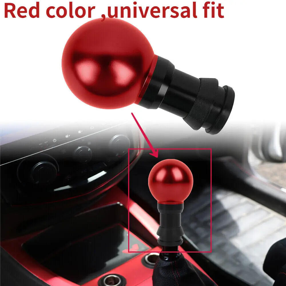 

Universal Car Accessories JDM Round Ball Red Aluminum Automatic Interior Gear Shift Knob Lever Shifter Parts