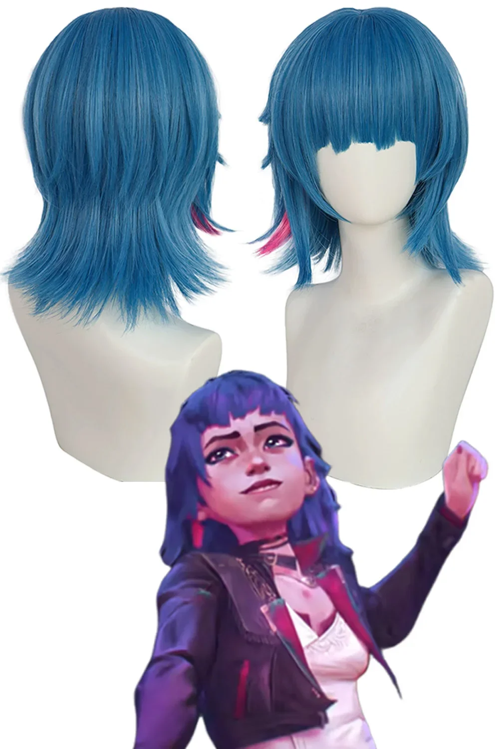 変装ヤングアルケインジンクスダンシングパウダーウィッグ 2024 ゲーム笑テレビ 2 コスプレ衣装アクセサリー女性ロールプレイパーティー小道具髪