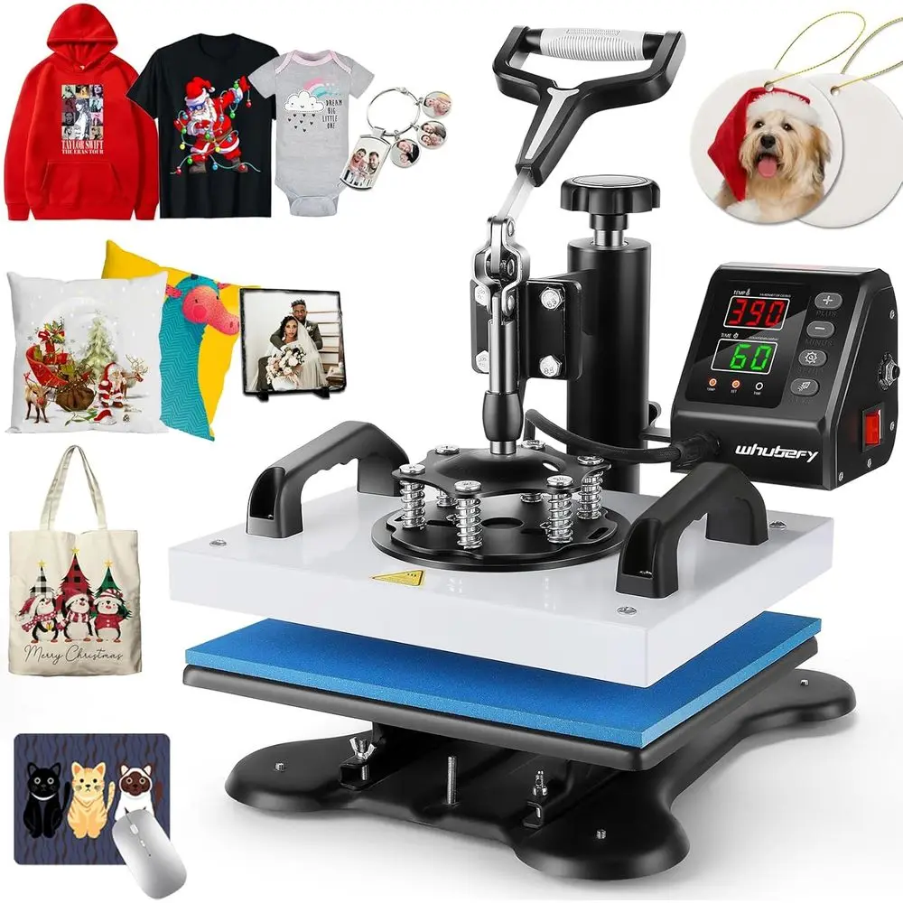 

Press Machine 12x10, Swing Away Heat Press Machine for T-Shirt Printing, High-Security HTV Vinyl Heat Press for Sublimation, Pil