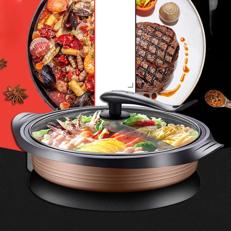 Electric Chafing Dish Electric Food Warmer Electric Frying Pan Large Capacity Caldron Pan Non-Stick Pan Household