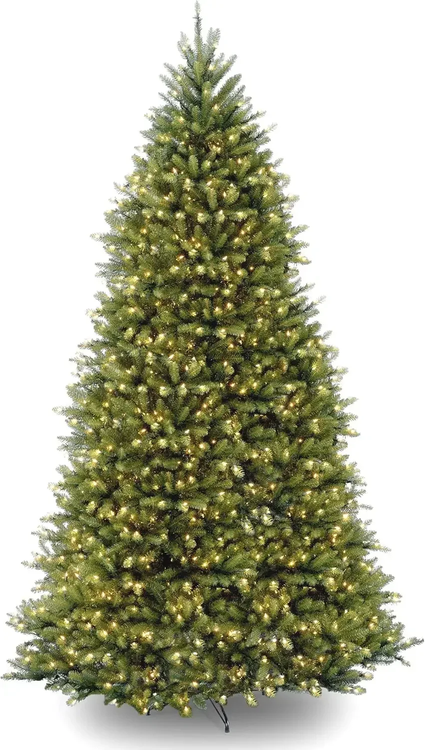 Pre-Lit Artificial Full Christmas Tree, Green, Dunhill Fir, Dual Color LED Lights, Includes PowerConnect and Stand