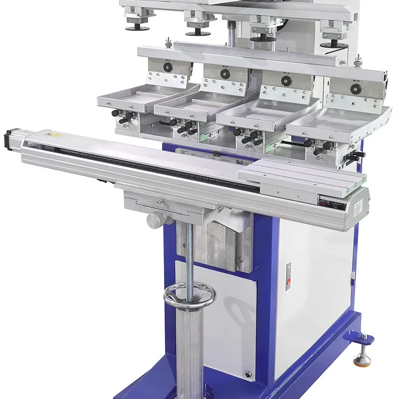 Four-color servo pad  machine, ceramic spoon, PLC oil basin module, independent  head, shuttle pad