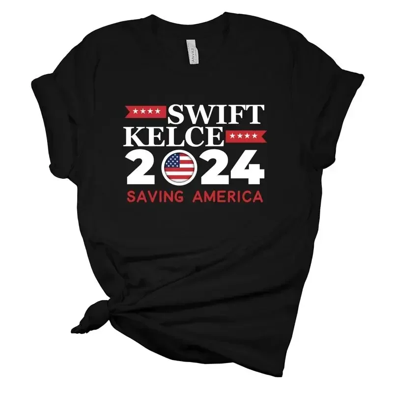 Womens Funny Swift T Shirt Kelce 2024 Saving America
