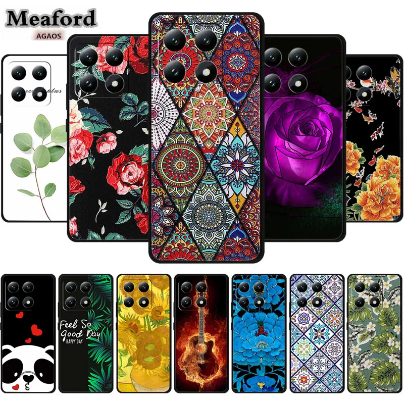 3D Blumen Fall Für Xiaomi 17 pro max Coque Relief Geprägte Blüten Funda Silikon Weiche Zurück Telefon Abdeckung Für Xiaomi 17 TPU Para