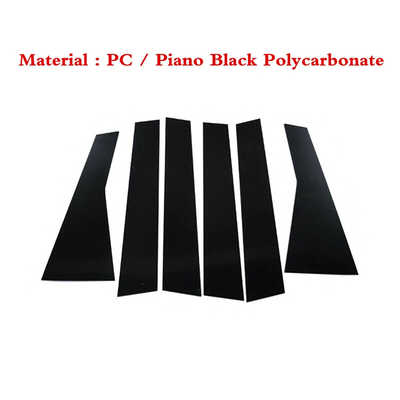 6Pcs Gloss Black Pillar Post Fit For Kia K3 Forte Sedan 2019 2020 2021 2022 2023 Window Sticker Cover Door Side Trim Decor Kit