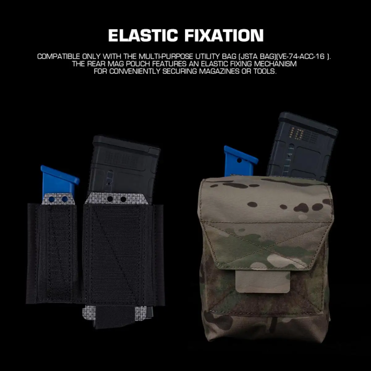 Inserto portacargador elástico con liberación rápida – Compatible ACC/MOLLE - imagen 2