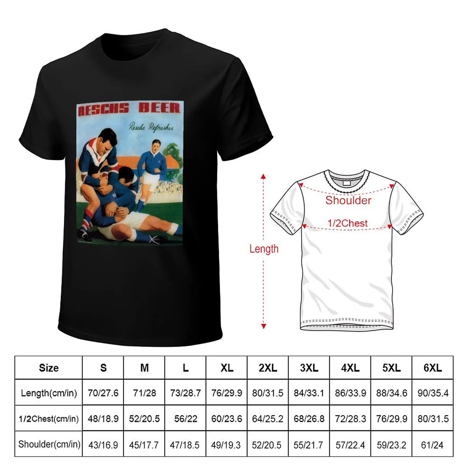 Reschs Beer 1930s advertisement - footballers headlock T-Shirt man t shirt graphic shirts tops mens clothes