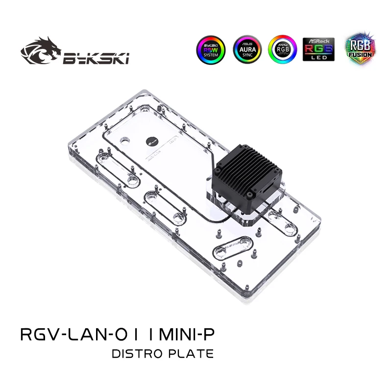 BYKSKI Acrylic Board Water Channel Solution Use for LIAN LI O11MINI Case for CPU and GPU Block / 3PIN RGB / Combo DDC Pump