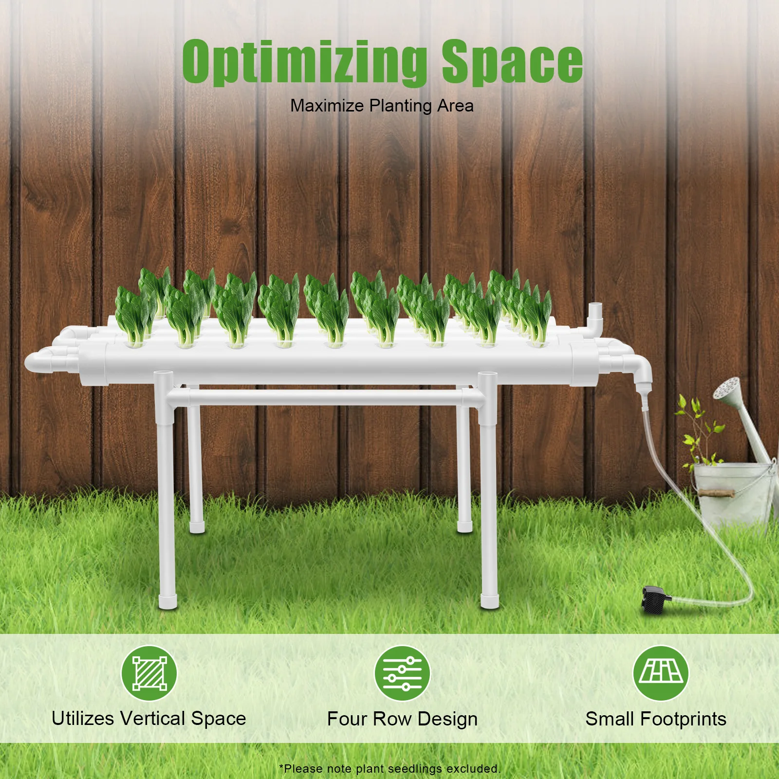 Kit de culture hydroponique, système de culture hydroponique de 36 places pour légumes feuilletés, jardin intérieur sans sol