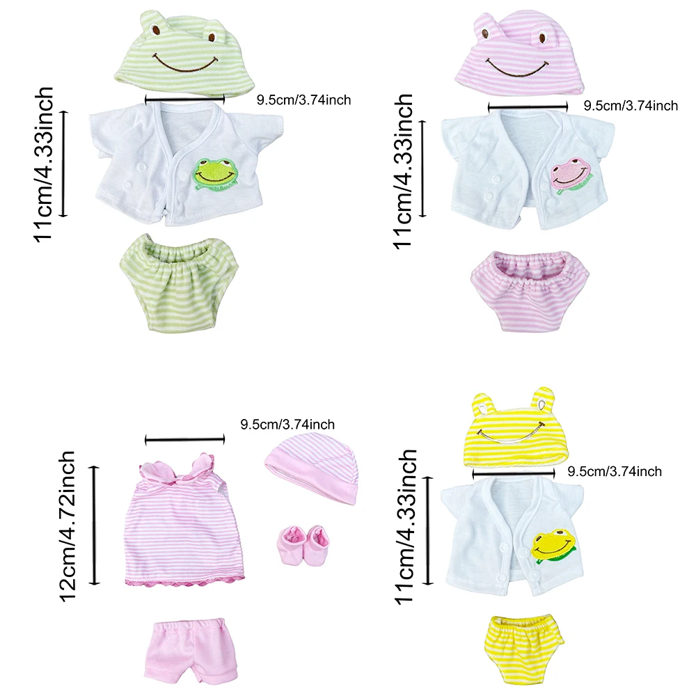 4 styles Bebe Reborn Doll Outfits for 10 Inch -11Inch Reborn Baby Dolls High Quality Outfits Reborn Doll Accessories