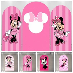 Cartoon Pink Minnie Disney Mouse Baby Kids Girl Birthday Gift Party Arch Backdrop Custom Kids Room Photo Poster Decor Background