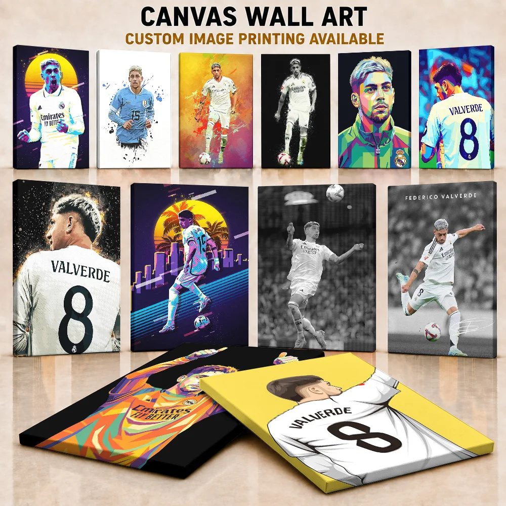 Federico Valverde Football Player Canvas Posters Personalized Photo Wall Art For Bedroom Or Entertainment Room Birthday Gift