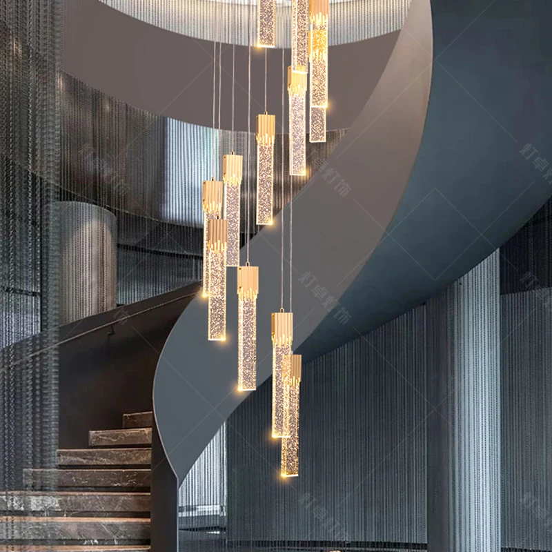 

Modern home decoration crystal chandelier, stair Pendant lamp, living room Pendant lights, interior lighting