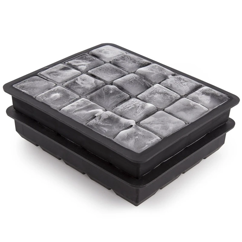 20 Grid Ice Cube Mold Silicone Chocolate Ice Cream Jelly Candy Pudding Mold Tray Maker Holder with Lid Easy Release