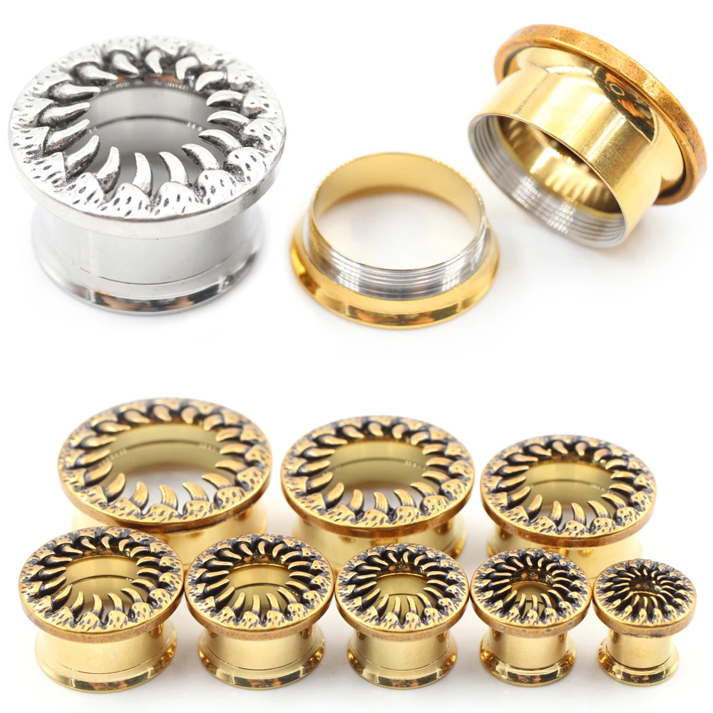 1 Piece Steel Claw Fangs Thread Flared Stainless Ear Tunnels Plug Expander Stretcher Gauges Earrings Piercing Body Jewelry