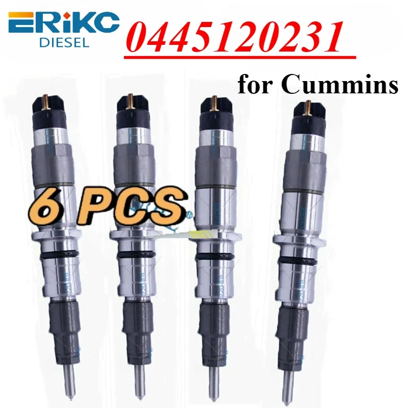 6PC 0445120231 Common Rail Diesel Injector 0 445 120 231 For Bosch CUMMINS 5263262 KOMATSU PC200-8 S6D107