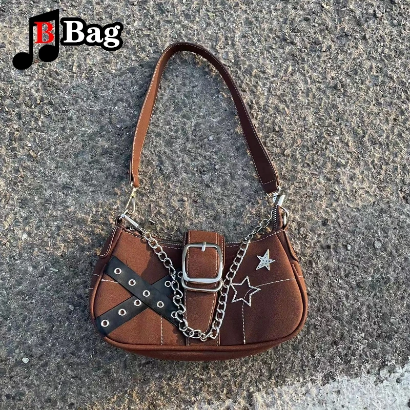 

Y2K Spice Girl Fashion European and American Bag Casual Versatile One shoulder Chain Underarm Handbag Tote