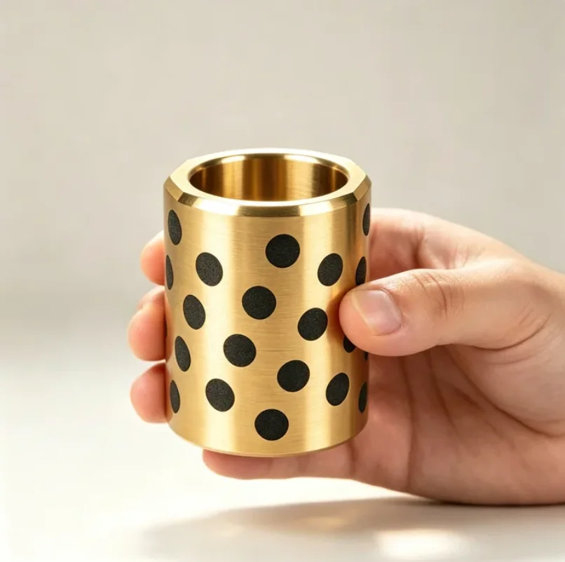 Graphite Inlaid Copper Sleeve M65 M70 M75 M80 Anti-friction Oilless Self-lubricating Bronze Bearing Outer