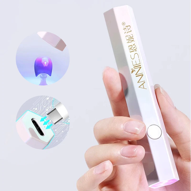 Mini Portable UV Light Nail Dryer Lamp Handheld LED Light For Curing Nail Gel Polish USB Rechargeable Flashlight Pen Nail Tools