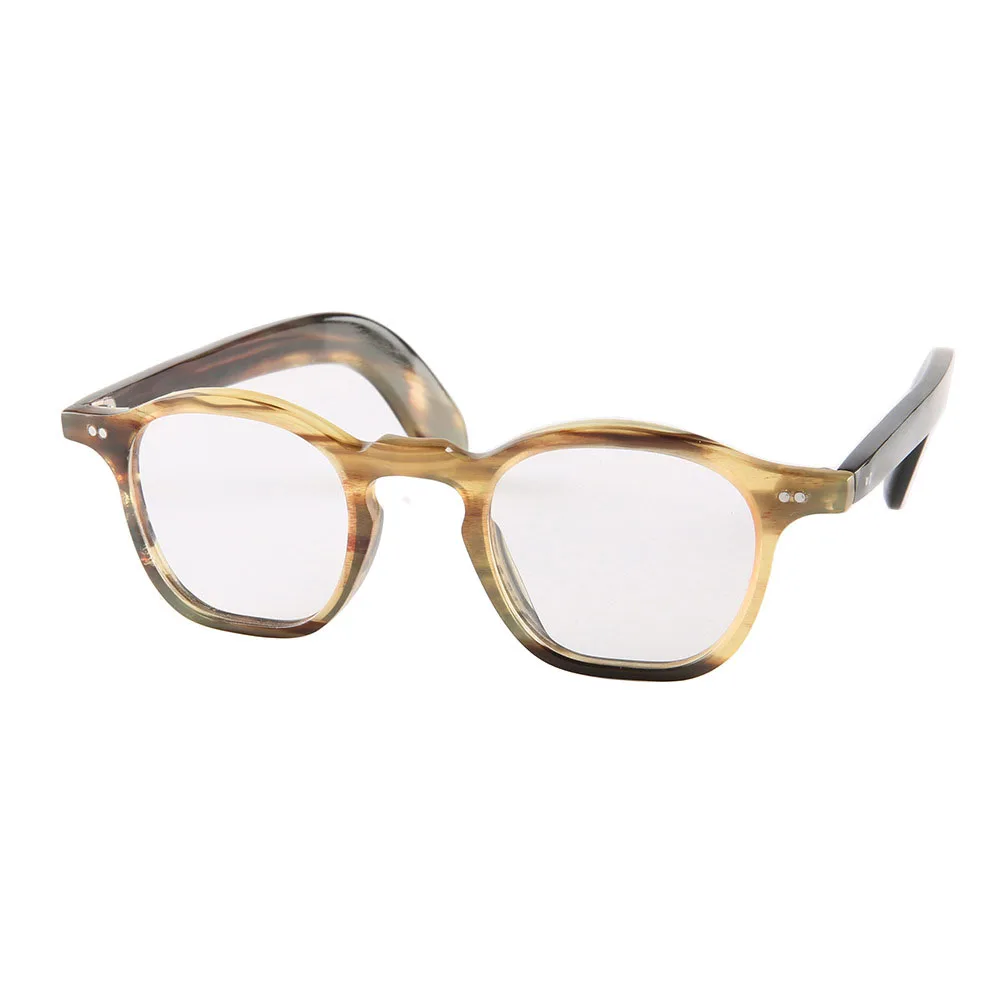 

New Classic Vintage Square Rivets Natural Horn Eyewear Handmade Reading Eyeglass Frames Prescription Glasses Frames Women Men