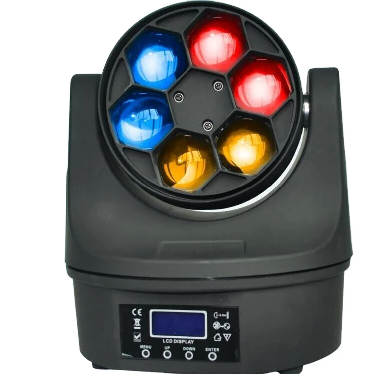 6X15w RGBW 4 in 1 moving head dj lights Small Bee Eye Mini Dj Light Beam Led Moving Head