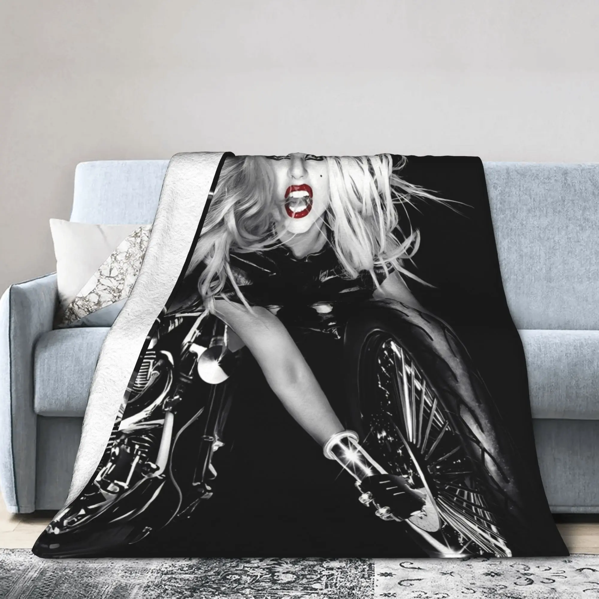 Lady Singer Rock Album Gagas Decken Flanell Textildekor Y2K Tour Multifunktions-weiche Überwurfdecke für Bettwäscheüberwürfe