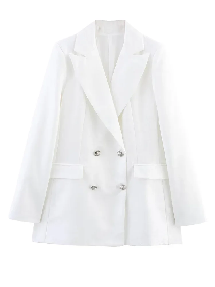 

Nice New Women's European And American Style Jacquard Double-Breasted Long-Sleeved Casual Suit Jacket