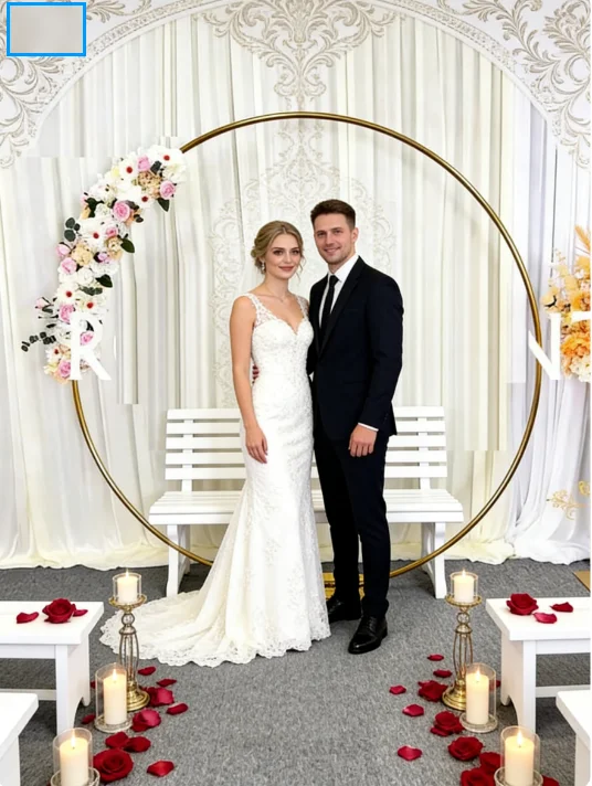 

Новая круглая свадебная арка из нержавеющей стали с золотым блеском для банкетов, выступлений и декораций на вечеринках